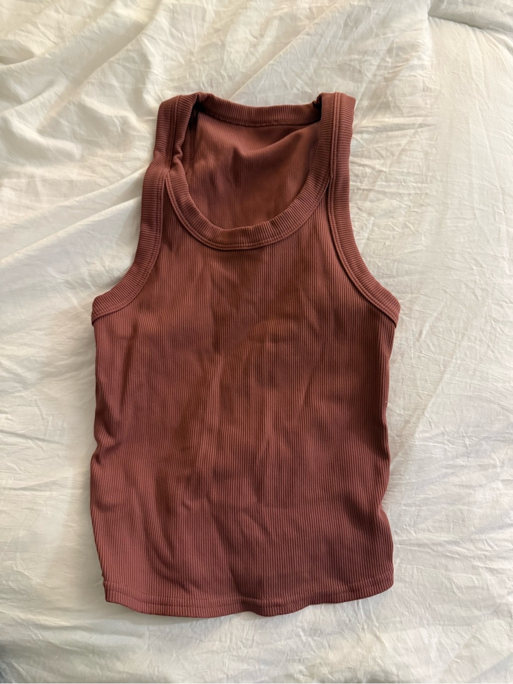 ALO Yoga Ribbed Tank Top in Mauve Brown